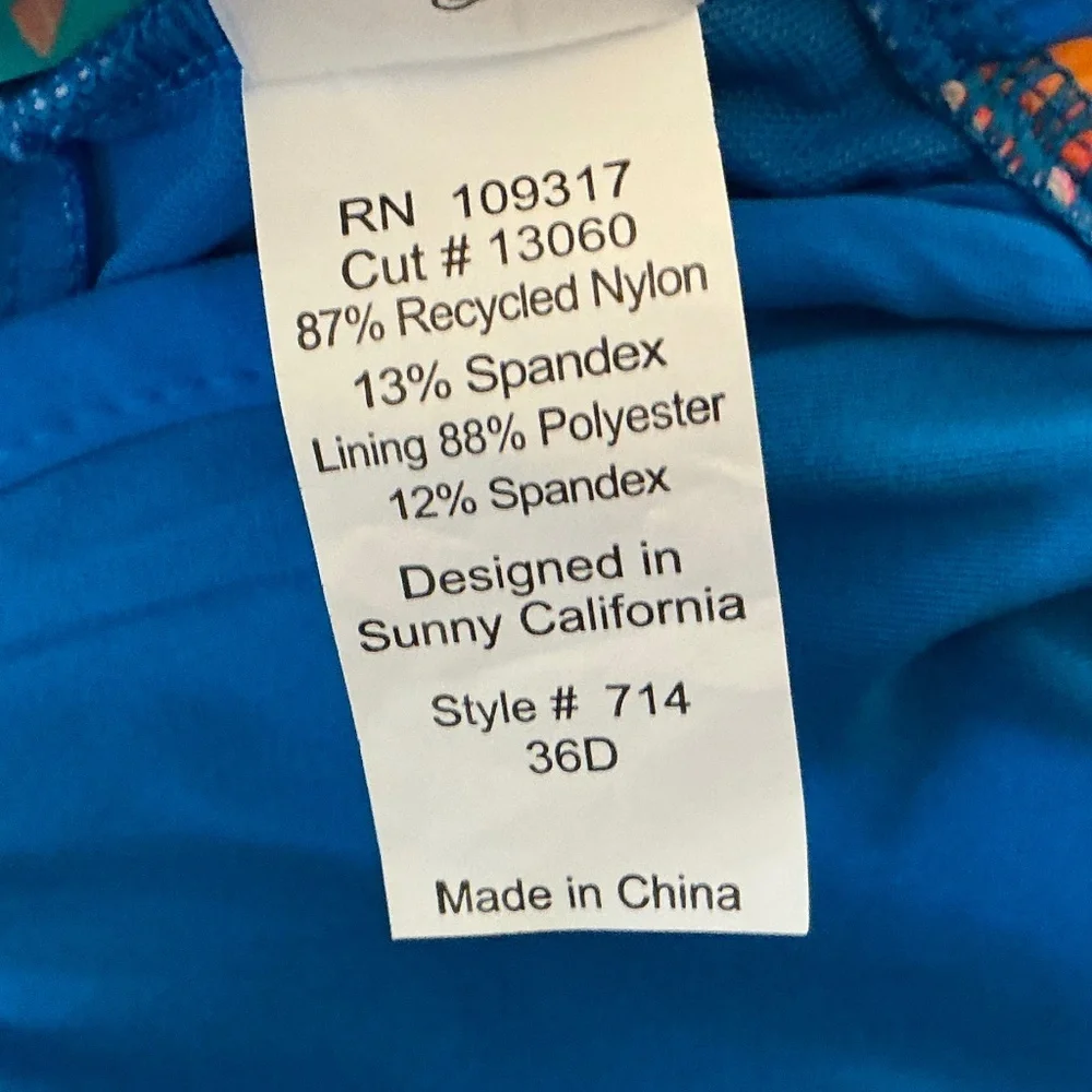 NWOT Sunsets Separates Maeve Tankini Top Alegria Size 36D Underwire